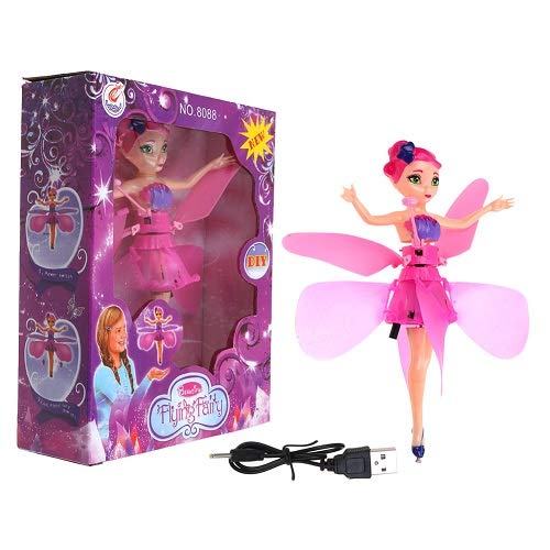 Flying Fairy Princess Doll with Hand Sensor Control & LED Light & USB Charger, can be an Attractive and Excellent Gift